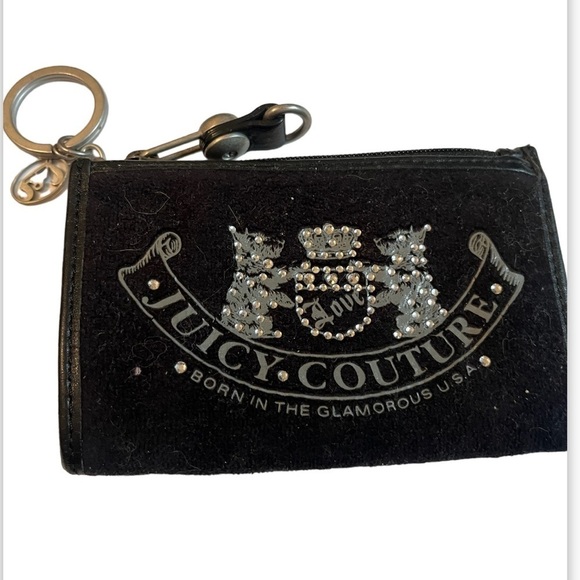 Juicy Couture Change Purse Brown Bling Front - Picture 1 of 7